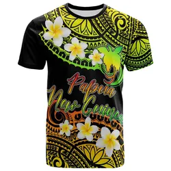 Papua New Guinea Custom Personalised T-Shirt - Plumeria Polynesian Vibe Reggae
