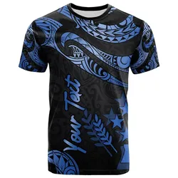 Kosrae Micronesia Custom Personalised T Shirt - Poly Tattoo Blue Version