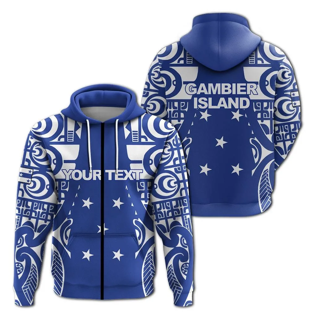 (Custom Personalised) Gambier Islands Tribal Tattoo Hoodie - LT12