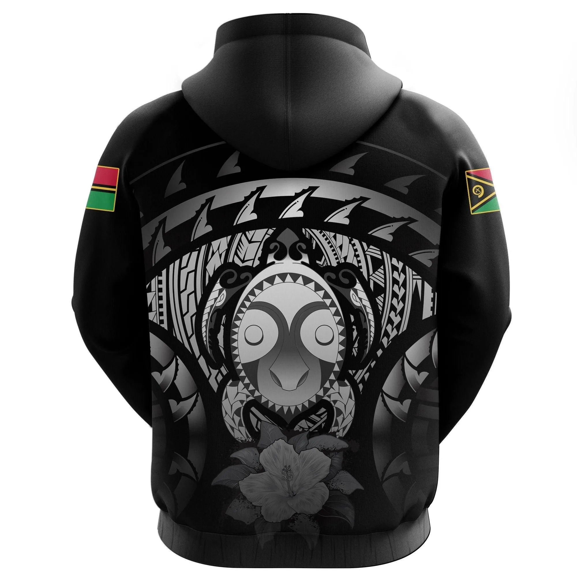 Vanuatu Turtle Hibiscus Pullover Hoodie (Gray)
