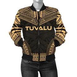 Tuvalu Polynesian Chief Women'S Bomber Jacket - Gold Version - Bn10