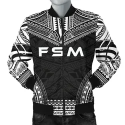 Alohawaii Jacket - Bomber Jacket Federated States Of Micronesia Polynesian Chief - Black Version - Bn10