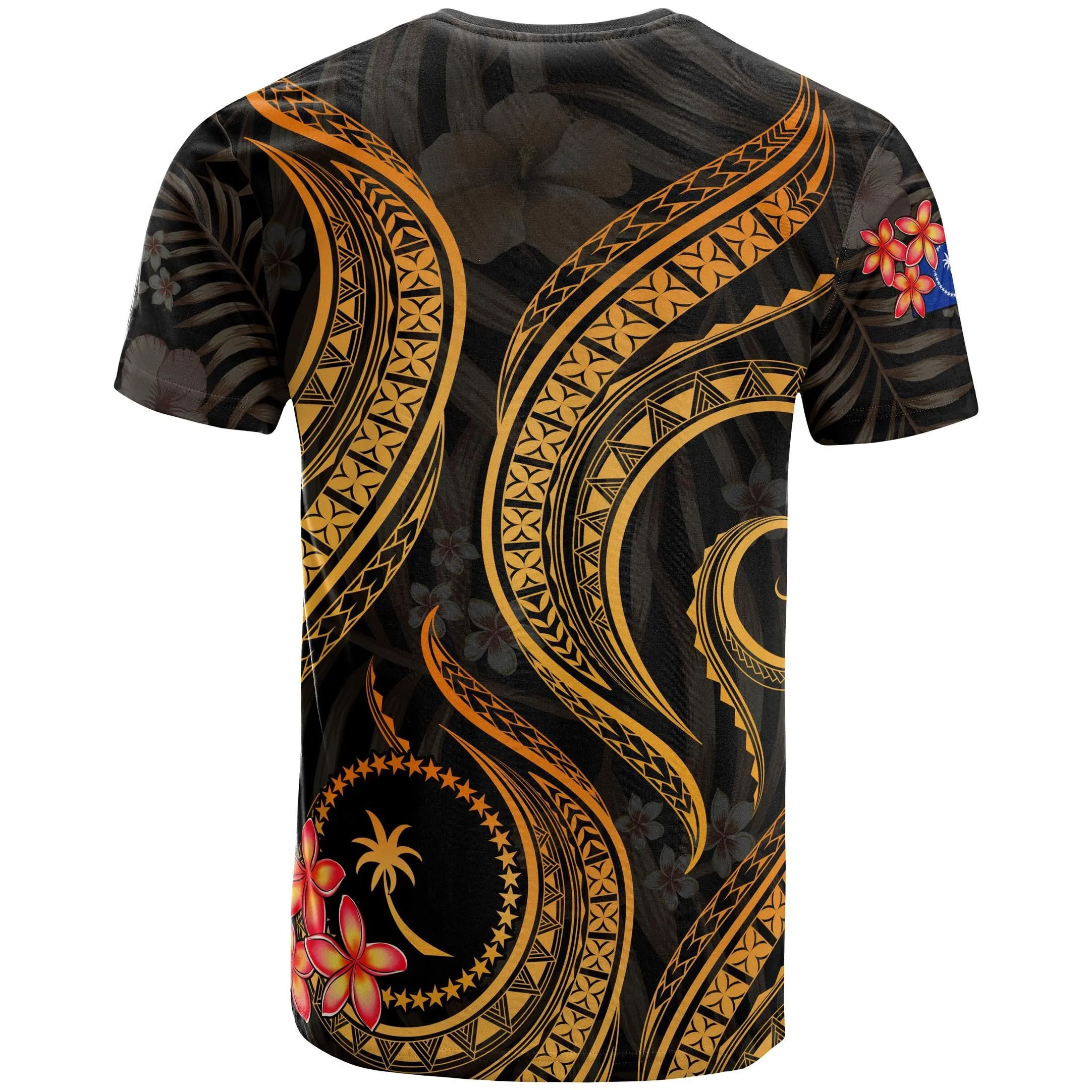 Alohawaii T-Shirt - Tee Chuuk Micronesian - Gold Plumeria - BN11