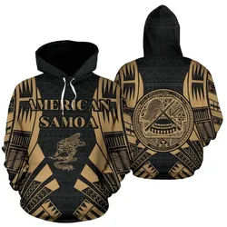 American Samoa All Over Hoodie - Tattoo Gold Version