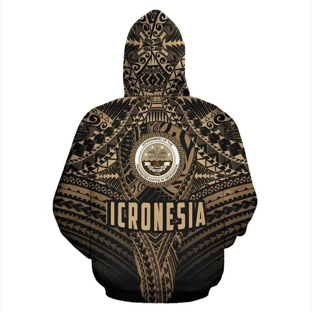 The Federated States of Micronesia Coat Of Arms Hoodie Polynesian Tattoo Pullover Hoodie Th5