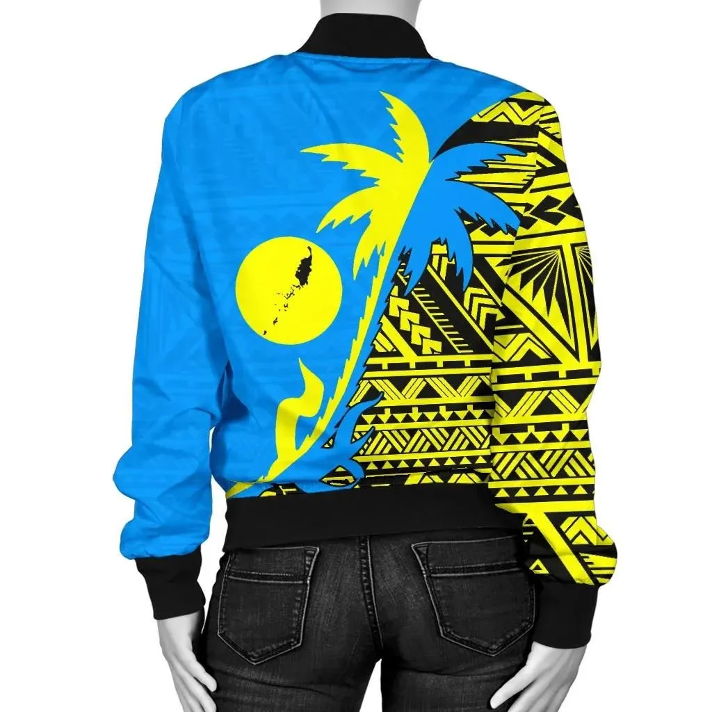 Palau Coconut Tree Women's Bomber Jacket K4