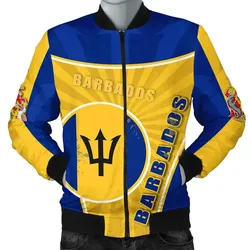 Barbados Men Bomber Jacket Circle Stripes Flag Proud Version K13