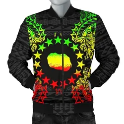 Cook Islands Polynesian Mens Bomber Jacket Map Reggae