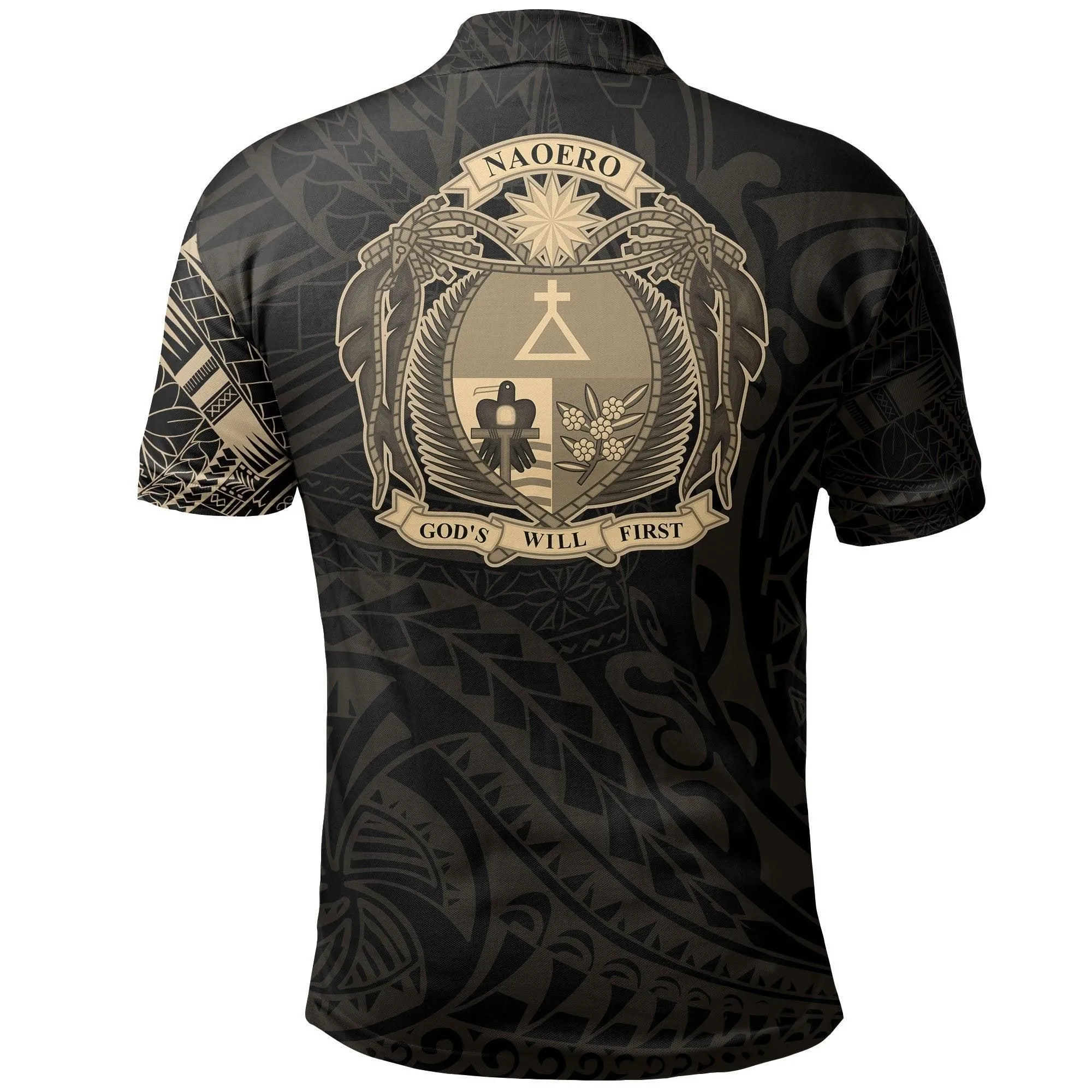 Nauru Polo Shirt - Nauru Coat Of Arms Polynesian Tattoo
