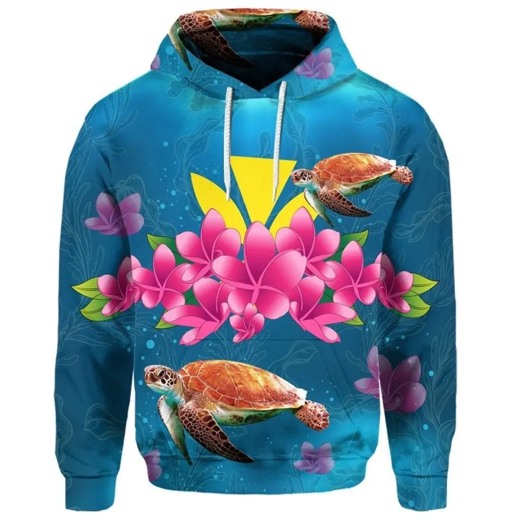 (Personalised) Hawaiian Plumeria Kanaka Turtle Sea Polynesian Hoodie