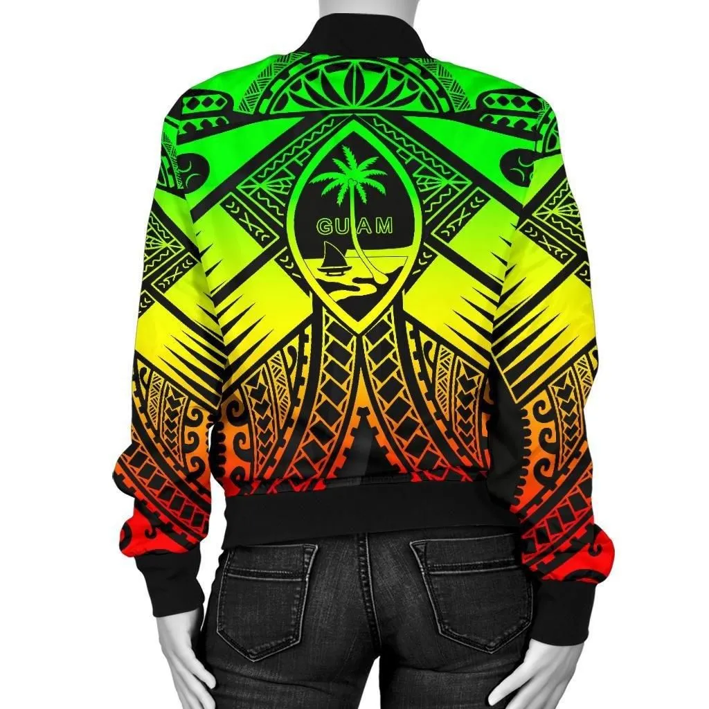 Alohawaii Jacket - Bomber Jacket Guam Polynesian - Guam Reggae Seal with Polynesian Tattoo - BN18