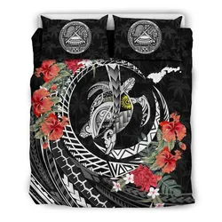 Polynesian American Samoa Polynesia Map Turtle Hibiscus A Bedding Set Camlisd