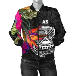 Alohawaii Jacket - Bomber Jacket American Samoa - Polynesian Hibiscus Pattern - BN39