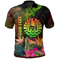 Alohawaii Shirt - Polo Shirt Tahiti Polynesian Personalised Hibiscus and Banana Leaves - BN15