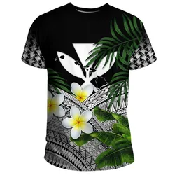 Kanaka Maoli Hawaiian S Polynesian Plumeria Banana Leaves Gray Unisex 3D T-Shirt All Over Print Ozbjl