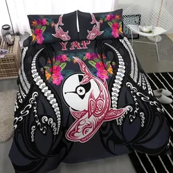 Yap Bedding Set - Polynesian Shark Hibiscus Flower
