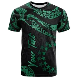 Cook Islands Polynesian Custom Personalised T-Shirt - Poly Tattoo Green Version