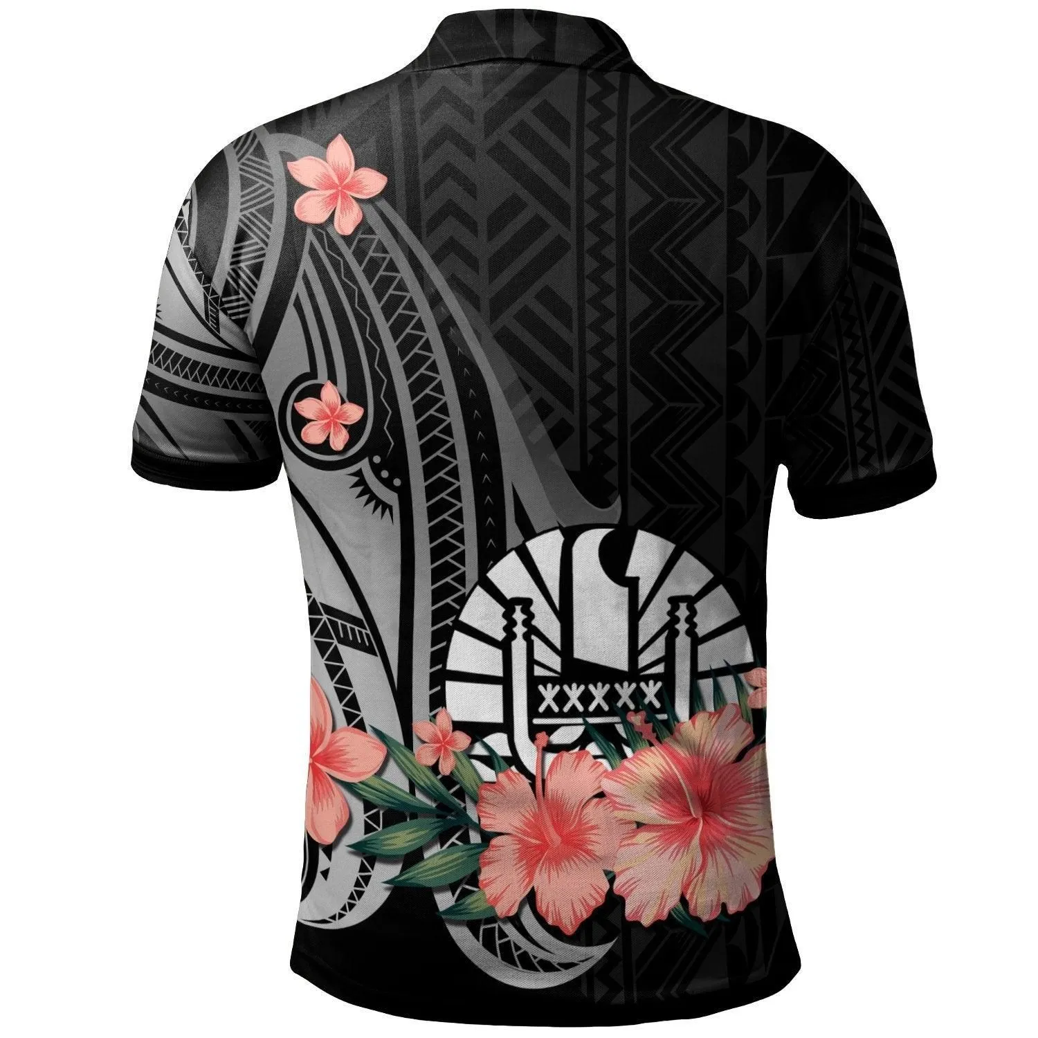 Tahiti Polo Shirt - Polynesian Hibiscus Pattern Style