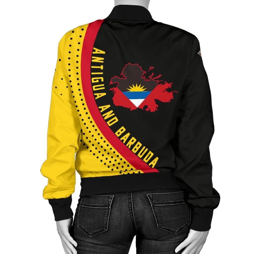 Antigua and Barbuda Womens Bomber Jacket Map Generation II