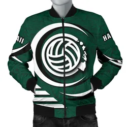Polynesian Hawaii Mens Bomber Jacket - Volleyball Hawaii Map