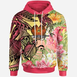 Papua New Guinea Hoodie - Flowers Tropical With Sea Animals