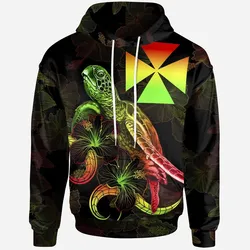 Alohawaii Clothing - Hoodie Wallis and Futuna Polynesian - Turtle With Blooming Hibiscus Reggae - BN22