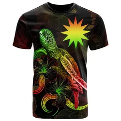 Nauru Polynesian T shirt - Turtle With Blooming Hibiscus Reggae