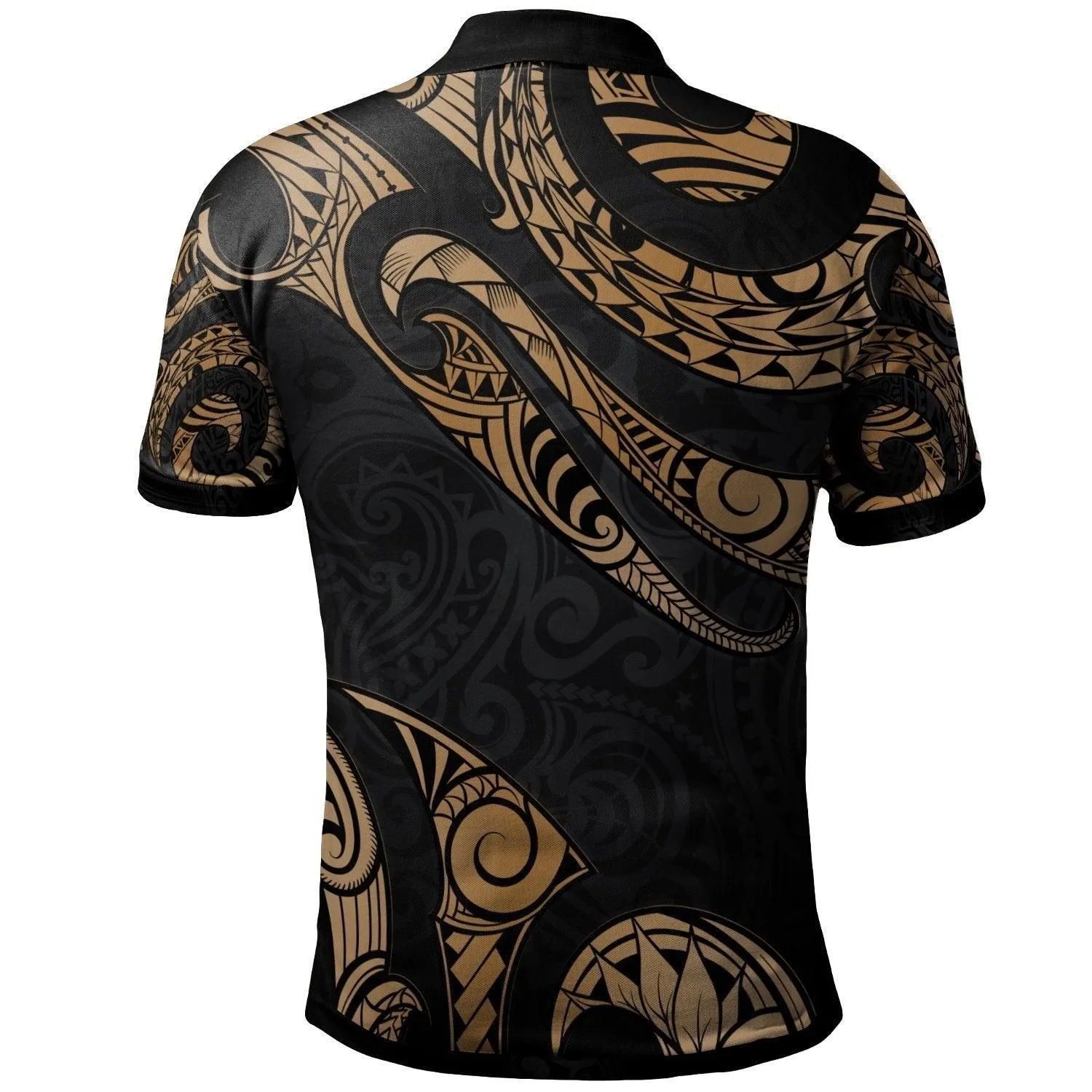 Federated States Of Micronesia Polynesian Custom Personalised Polo Shirt - Poly Tattoo Gold Version