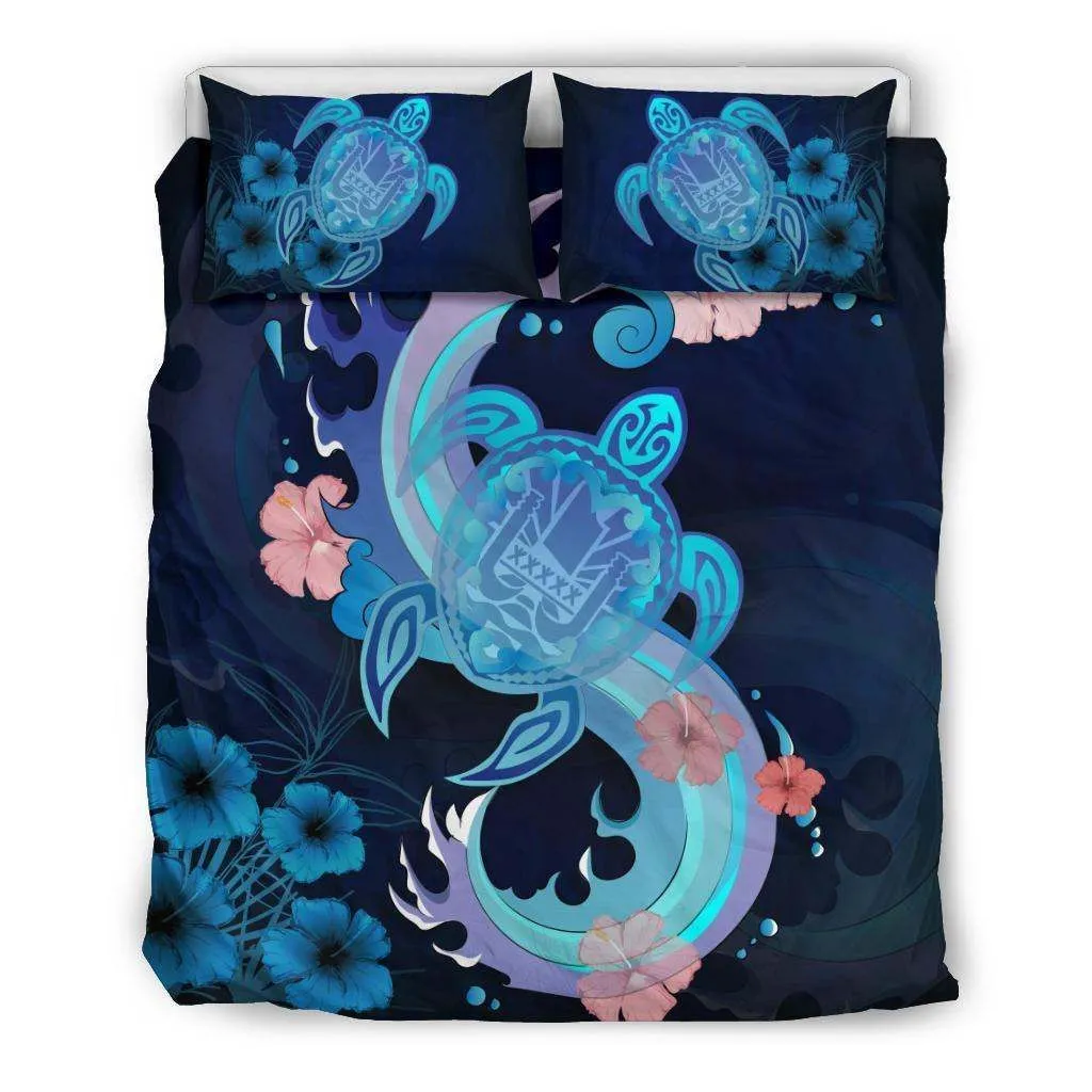 Tahiti Blue Turtle Hibiscus Bedding Set A02 Dhc28111380Dd