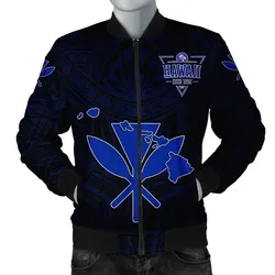 Kanaka Map Polynesian Bomber Jacket - Blue Heart