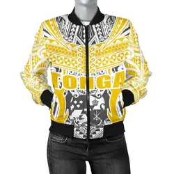 Tonga Jacket - Kingdom Of Tonga Womens Bomber Gold Ver