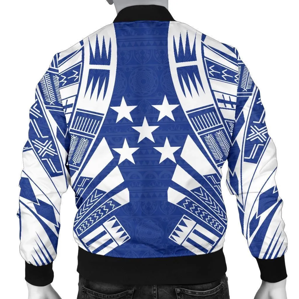 Gambier Islands Men Bomber Jackets - Polynesian Tattoo Flag