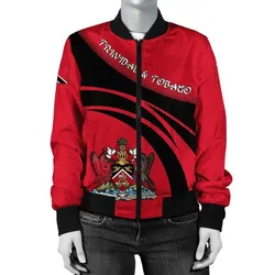Trinidad and Tobago Coat Of Arms  Women Bomber Jacket Sticket