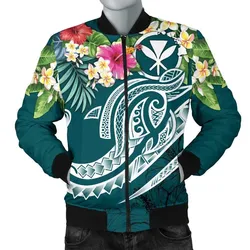 Polynesian Hawaii Kanaka Maoli Mens Bomber Jacket - Summer Plumeria