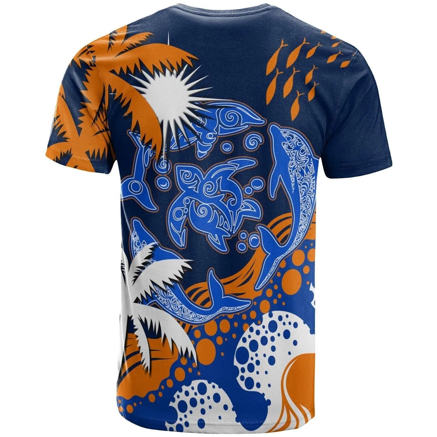 Marshall Islands T shirt - Coat Of Arm and Spinner Dolphin Patterns