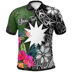 Nauru Custom Personalised Polo Shirt - Turtle Plumeria Banana Leaf