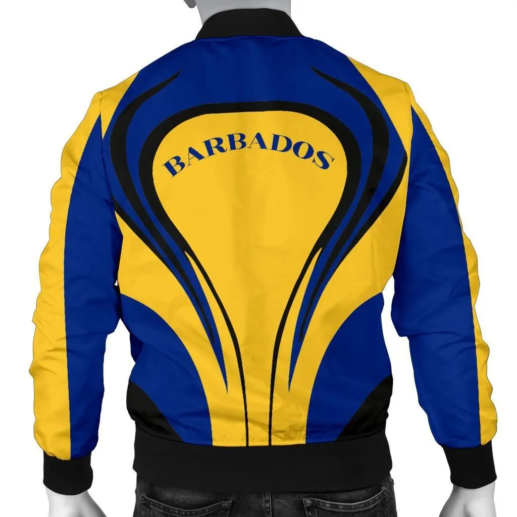 Barbados Flag Mens Bomber Jacket Cannon Style