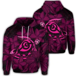 Alohawaii Hoodie - Hawaiian Turtle Hibiscus Plumeria Kanaka Polynesian Hoodie Pink - Soft Style - AH - J4R