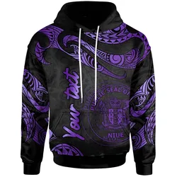 Niue Polynesian Custom Personalised Hoodie - Poly Tattoo Purple Version