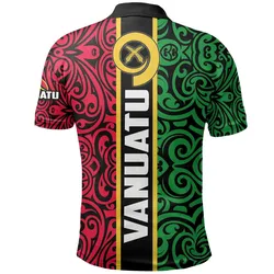 Vanuatu Rugby Polo Shirt Polynesian Flag Style