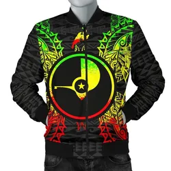 Yap Polynesian Mens Bomber Jacket Map Reggae