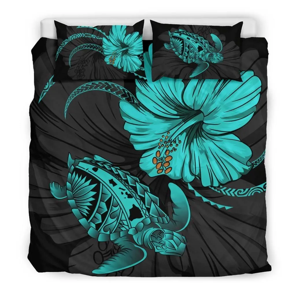 FamilyGater Bedding Set - Cover and Pillow Cases HawaiianTurtle Acacia And Hibiscus Polynesian - AH J9