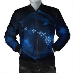 Alohawaii Jacket - Hawaiian Map Galaxy Zodiac Dolphin Polynesian Bomber Jacket - AH - J4R