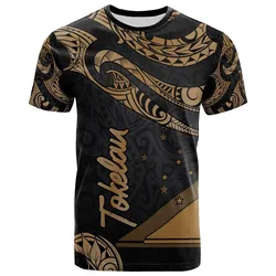 Tokelau Polynesian T shirt - Poly Tattoo Gold Version