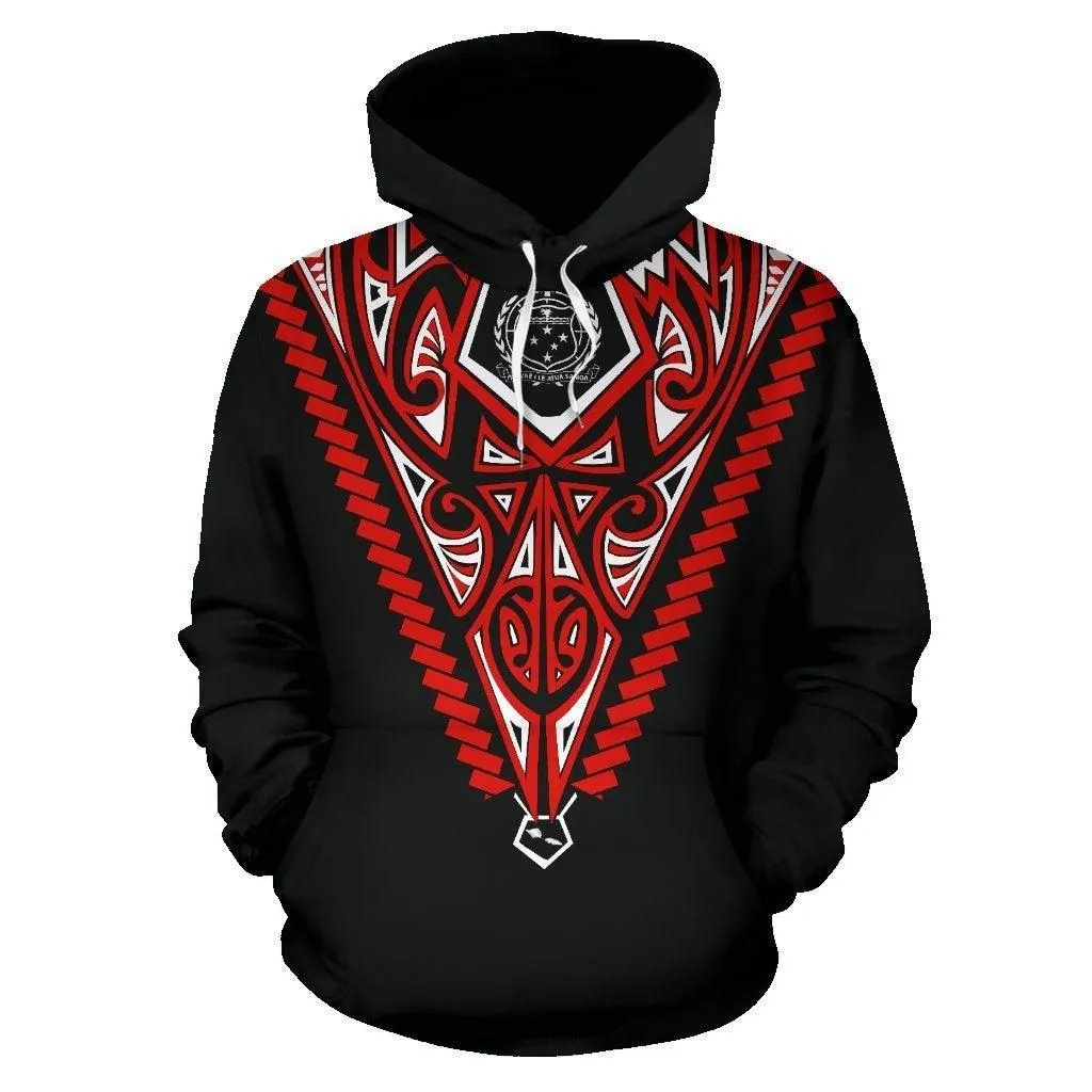 Born Samoa Hoodie - Samoa Coat Of Arms Polynesian Tattoo K5 Red