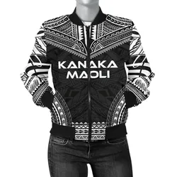 Kanaka Maoli Polynesian Chief Women'S Bomber Jacket - Black Version - Bn10