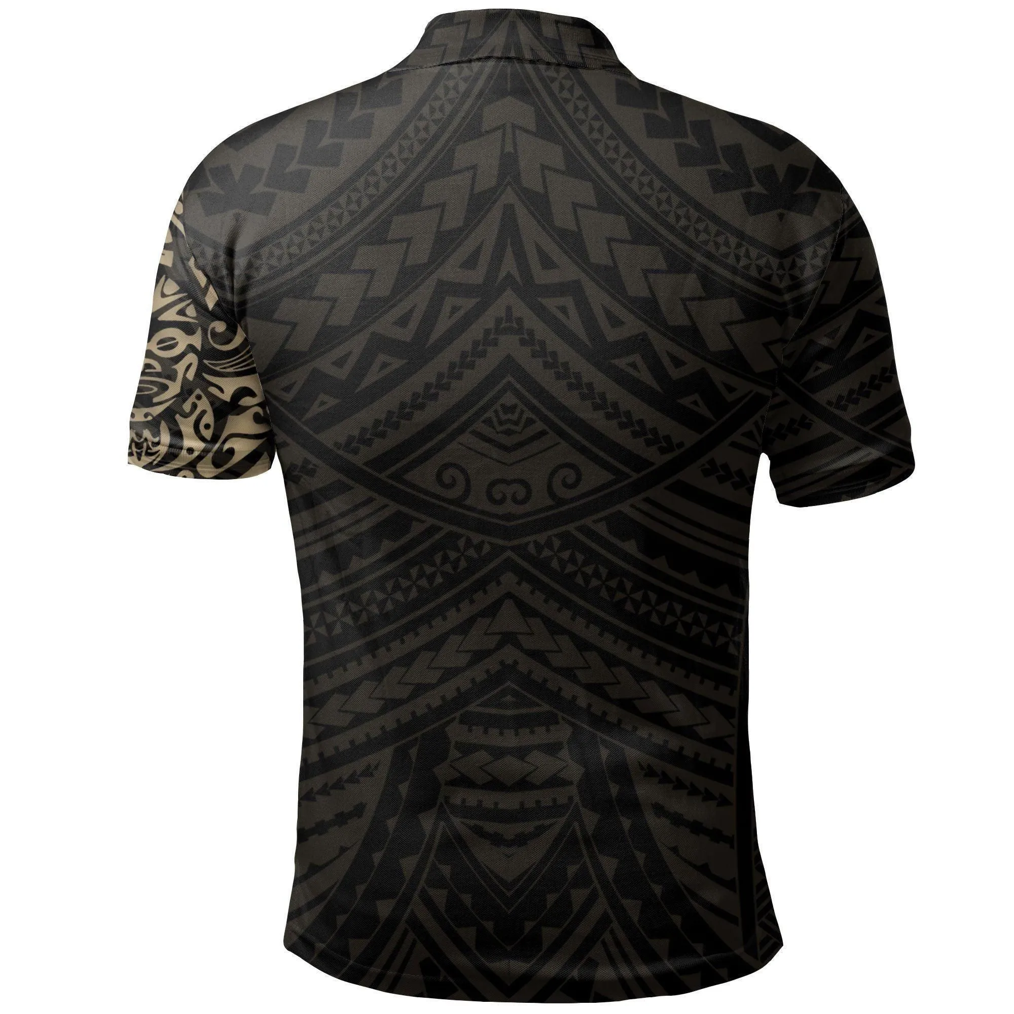 Polynesian Pride Polo Shirt - New Zealand Maori Polo Shirt, Maori Lion Tattoo Golf Shirt Tan