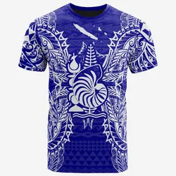New Caledonia All New Caledonia Coat Of Arms Map Polynesian Tattoo Blue Unisex 3D T-Shirt All Over Print ONCMK