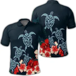 Alohawaii Shirt - Hawaiian Hibiscus And Turtle Polynesian Polo Shirt - AH - JR