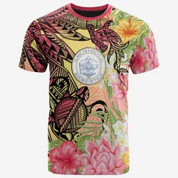 Palau T-Shirt - Flowers Tropical With Sea Animals